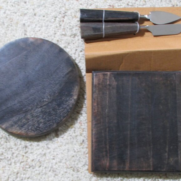 NWOT Rustic Accents 4 pc Wood Cheese Serving Set - Picture 5 of 5